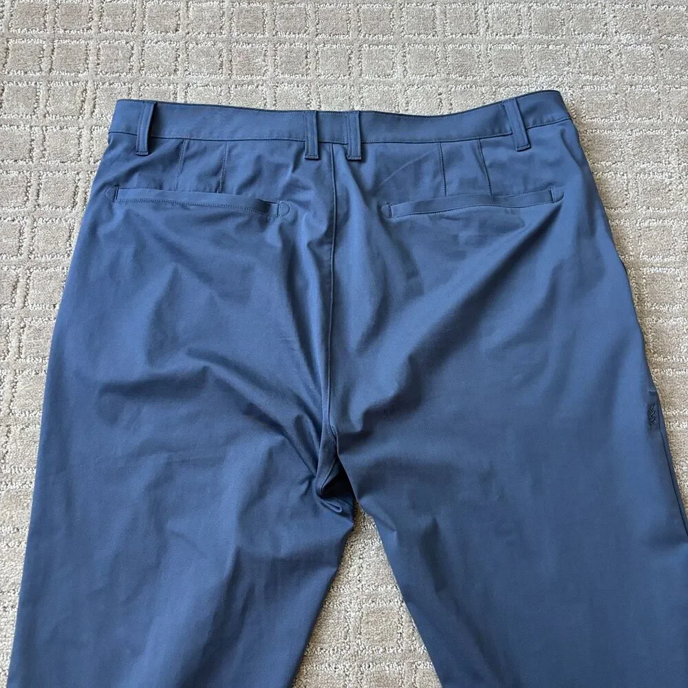 Rhone Commuter Slim Pant Men 36 Blue Straight Leg Golf Outdoor City Office Chino